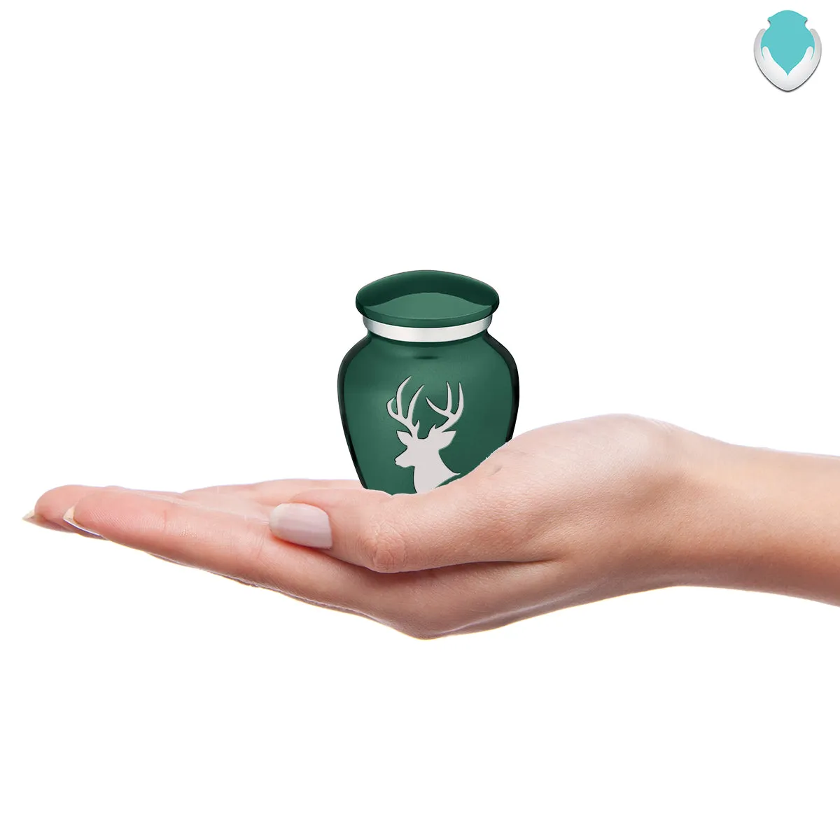 Keepsake Embrace Green Deer Cremation Urn