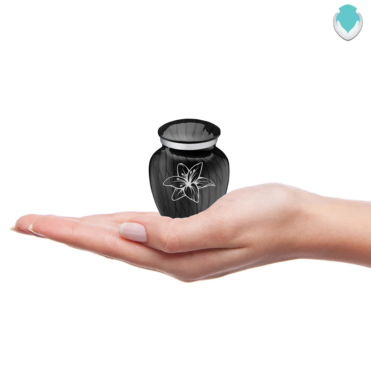 Keepsake Embrace Pearl Black Lily Cremation Urn