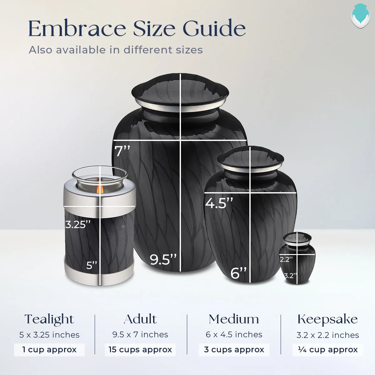 Keepsake Embrace Pearl Black Motorcycle Cremation Urn