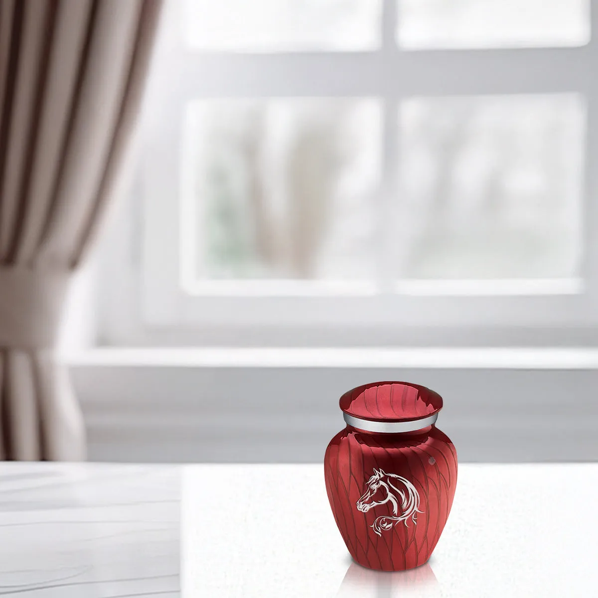 Keepsake Embrace Pearl Candy Red Horse Cremation Urn