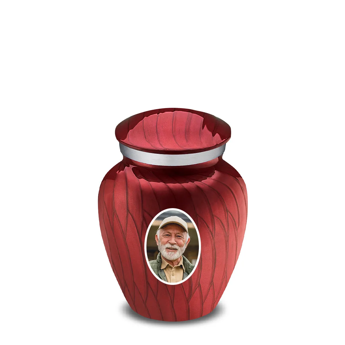 Keepsake Embrace Pearl Candy Red Portrait Cremation Urn