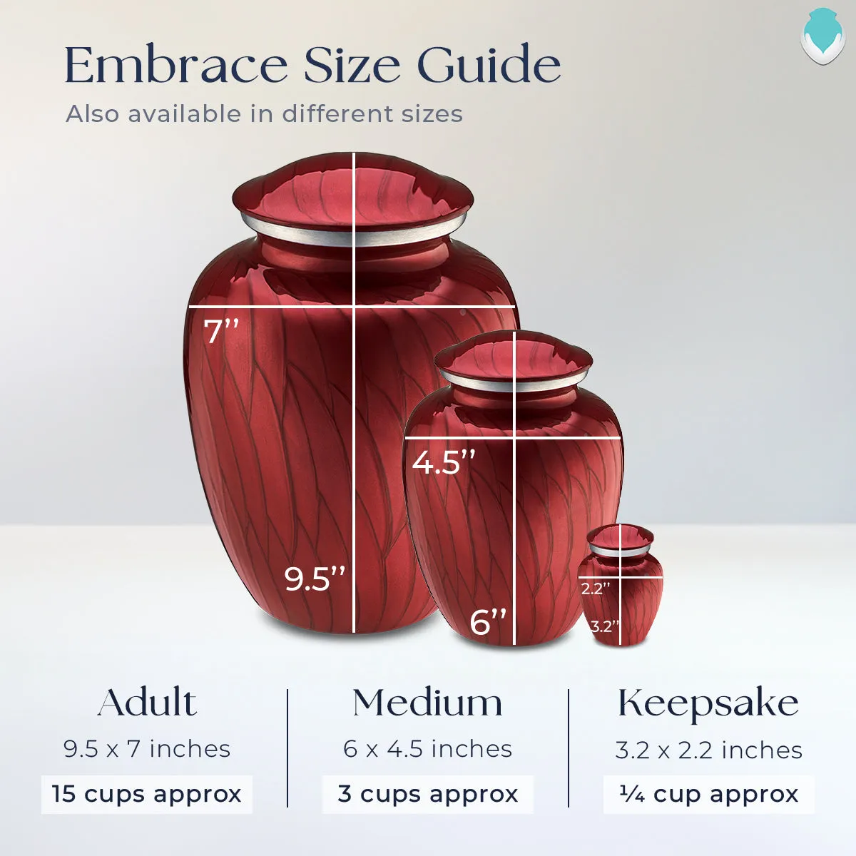 Keepsake Embrace Pearl Candy Red Portrait Cremation Urn