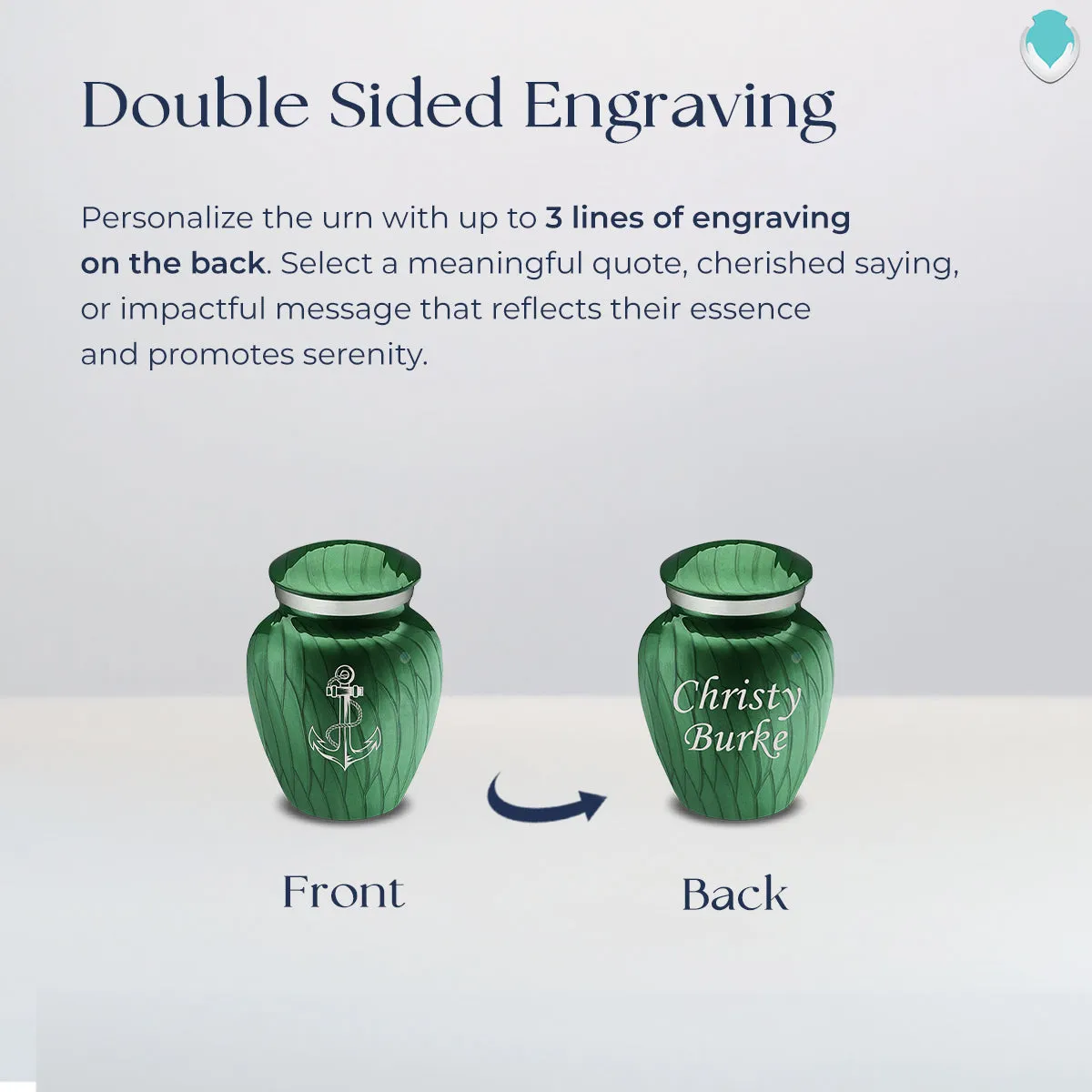 Keepsake Embrace Pearl Green Anchor Cremation Urn