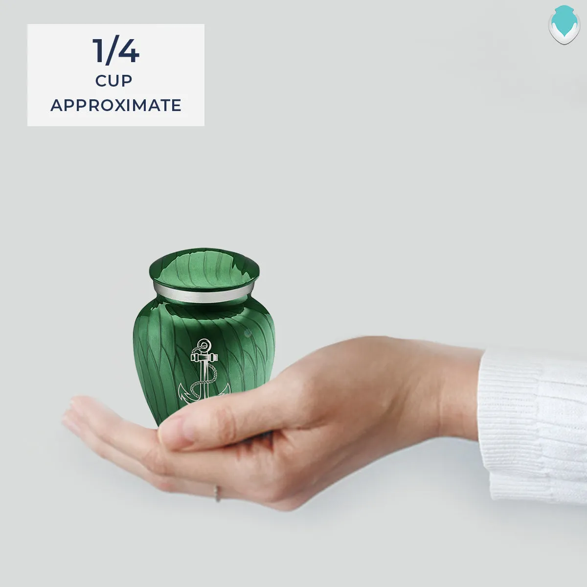 Keepsake Embrace Pearl Green Anchor Cremation Urn