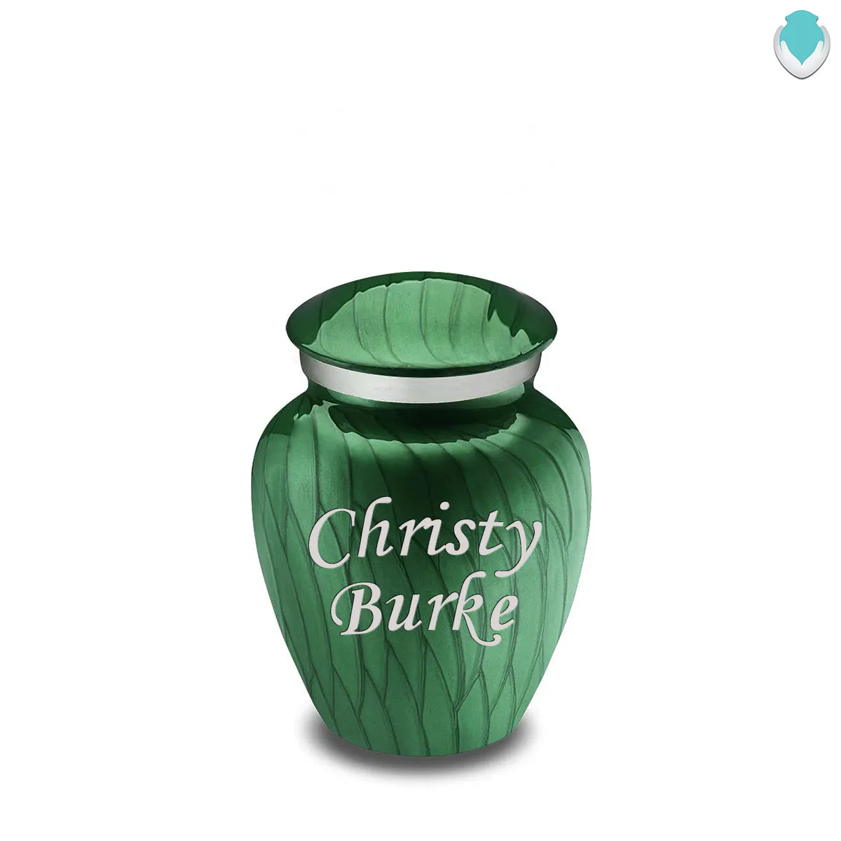 Keepsake Embrace Pearl Green Custom Engraved Cremation Urn