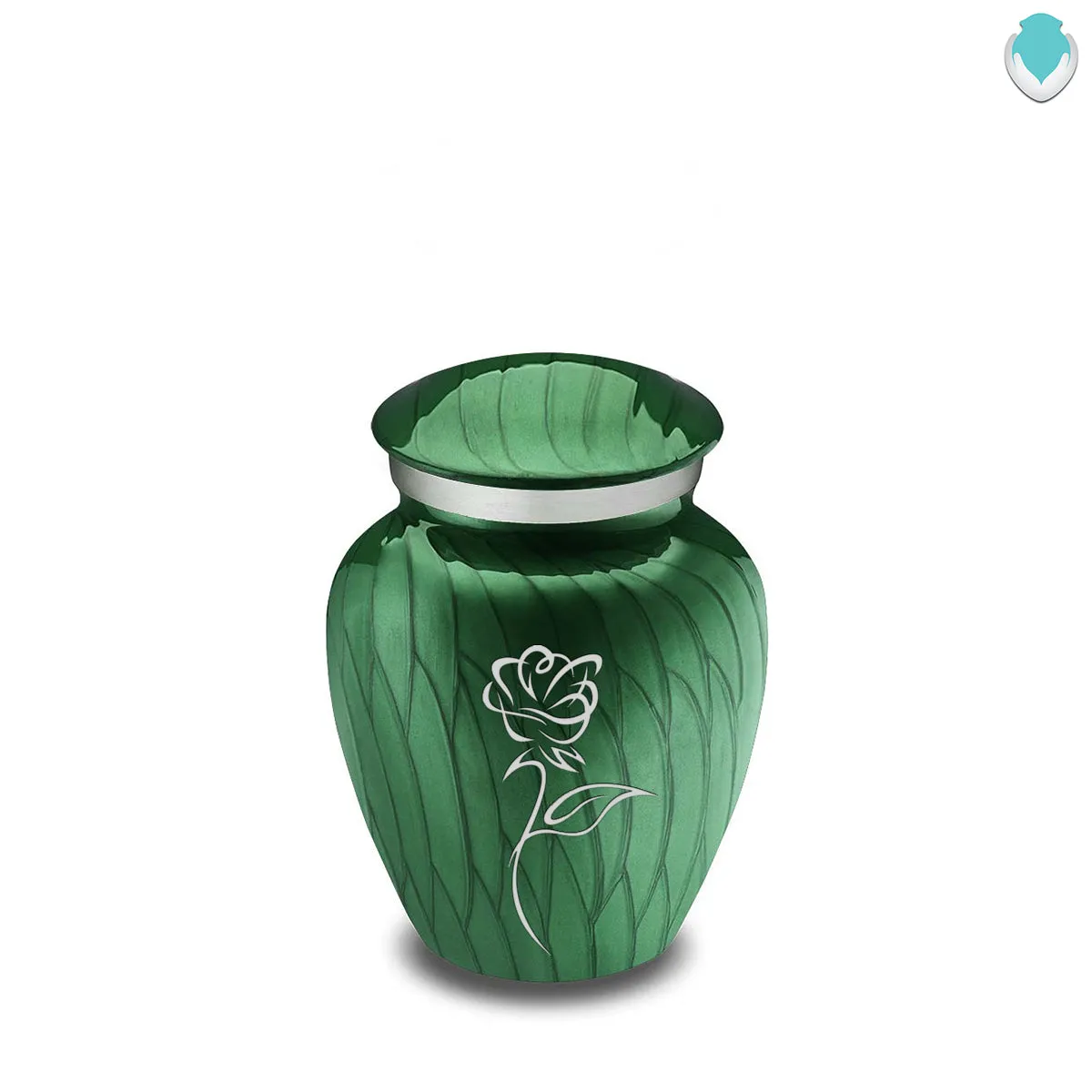 Keepsake Embrace Pearl Green Rose Cremation Urn