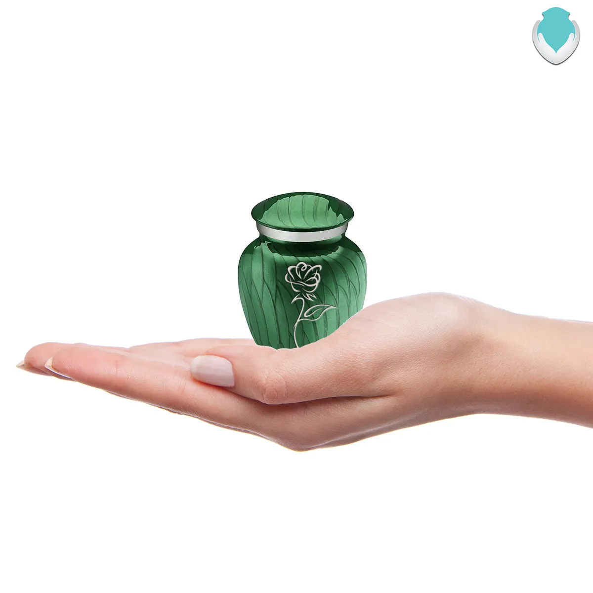 Keepsake Embrace Pearl Green Rose Cremation Urn