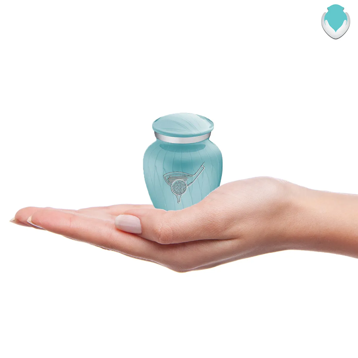 Keepsake Embrace Pearl Light Blue Golf Cremation Urn