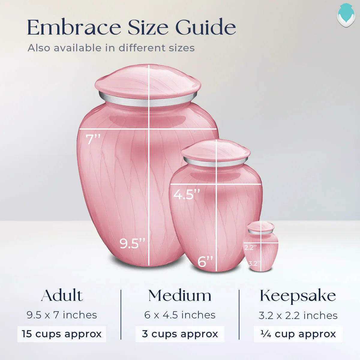 Keepsake Embrace Pearl Light Pink Angel Cremation Urn