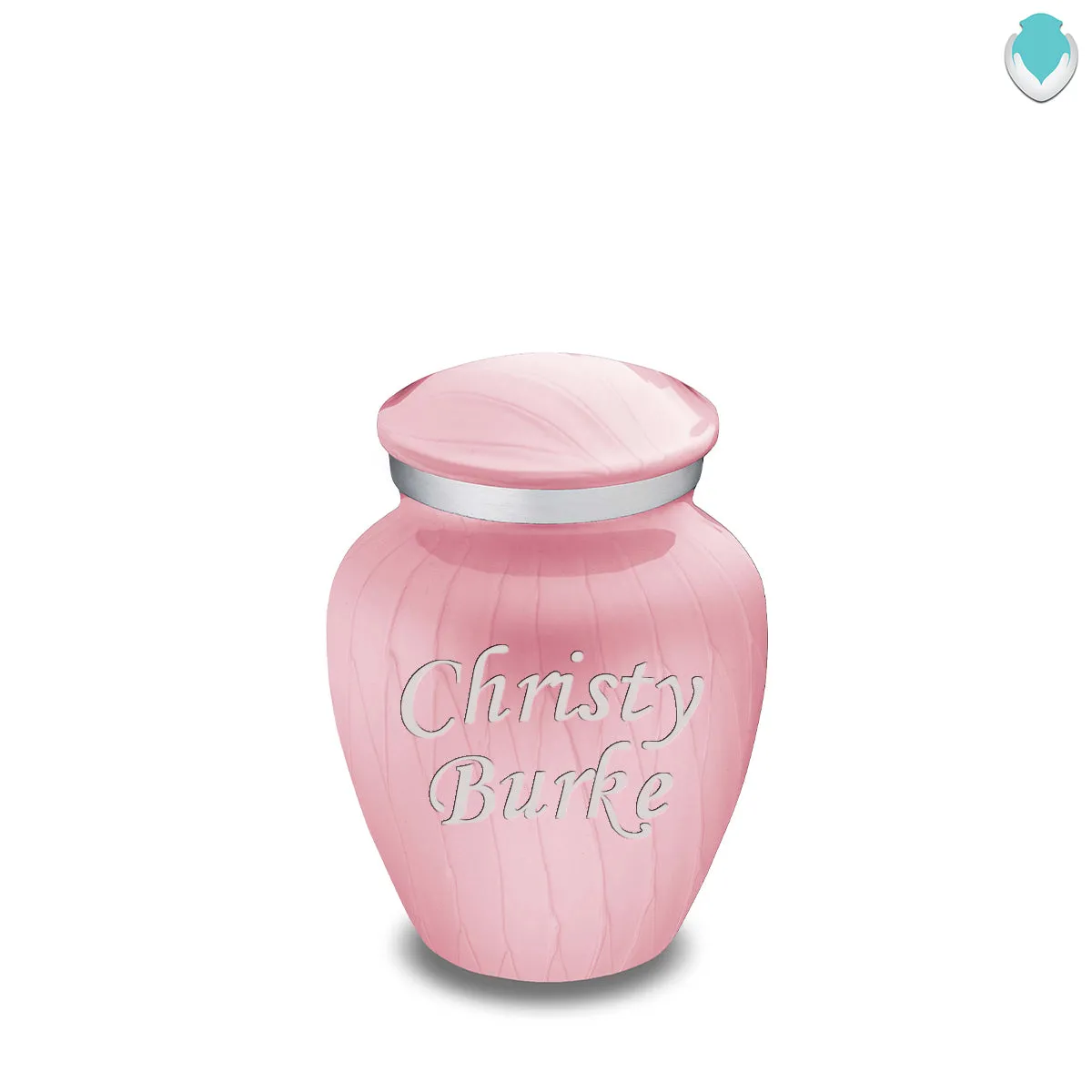 Keepsake Embrace Pearl Light Pink Custom Engraved Cremation Urn