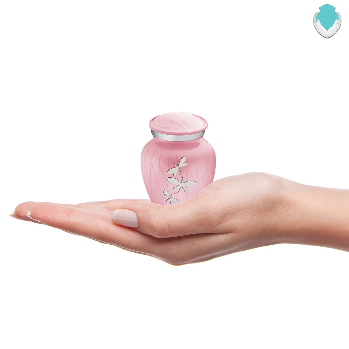 Keepsake Embrace Pearl Light Pink Dragonflies Cremation Urn
