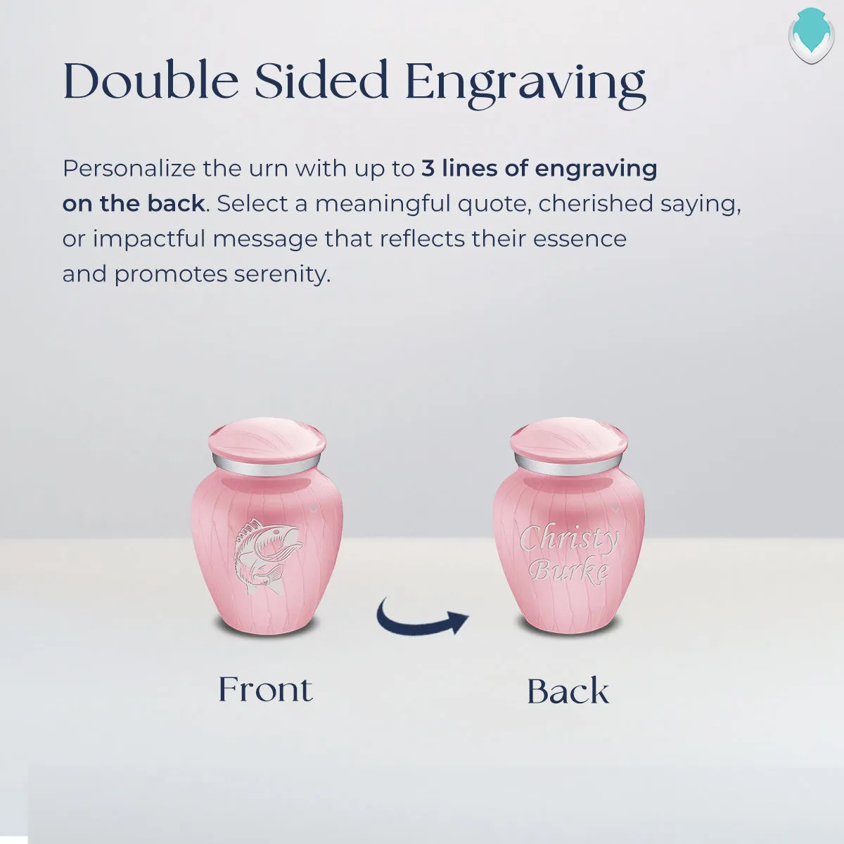 Keepsake Embrace Pearl Light Pink Fishing Cremation Urn