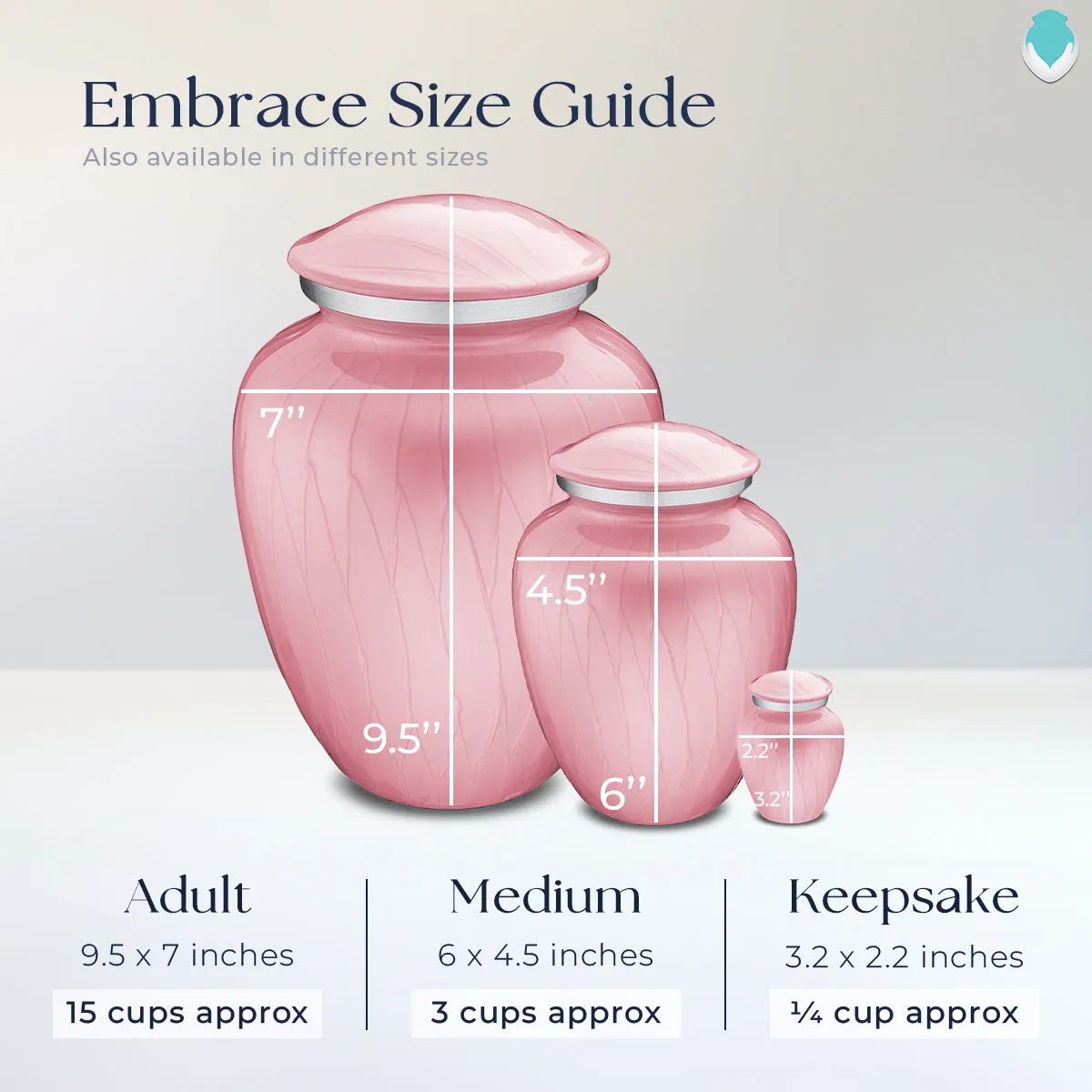 Keepsake Embrace Pearl Light Pink Fishing Cremation Urn