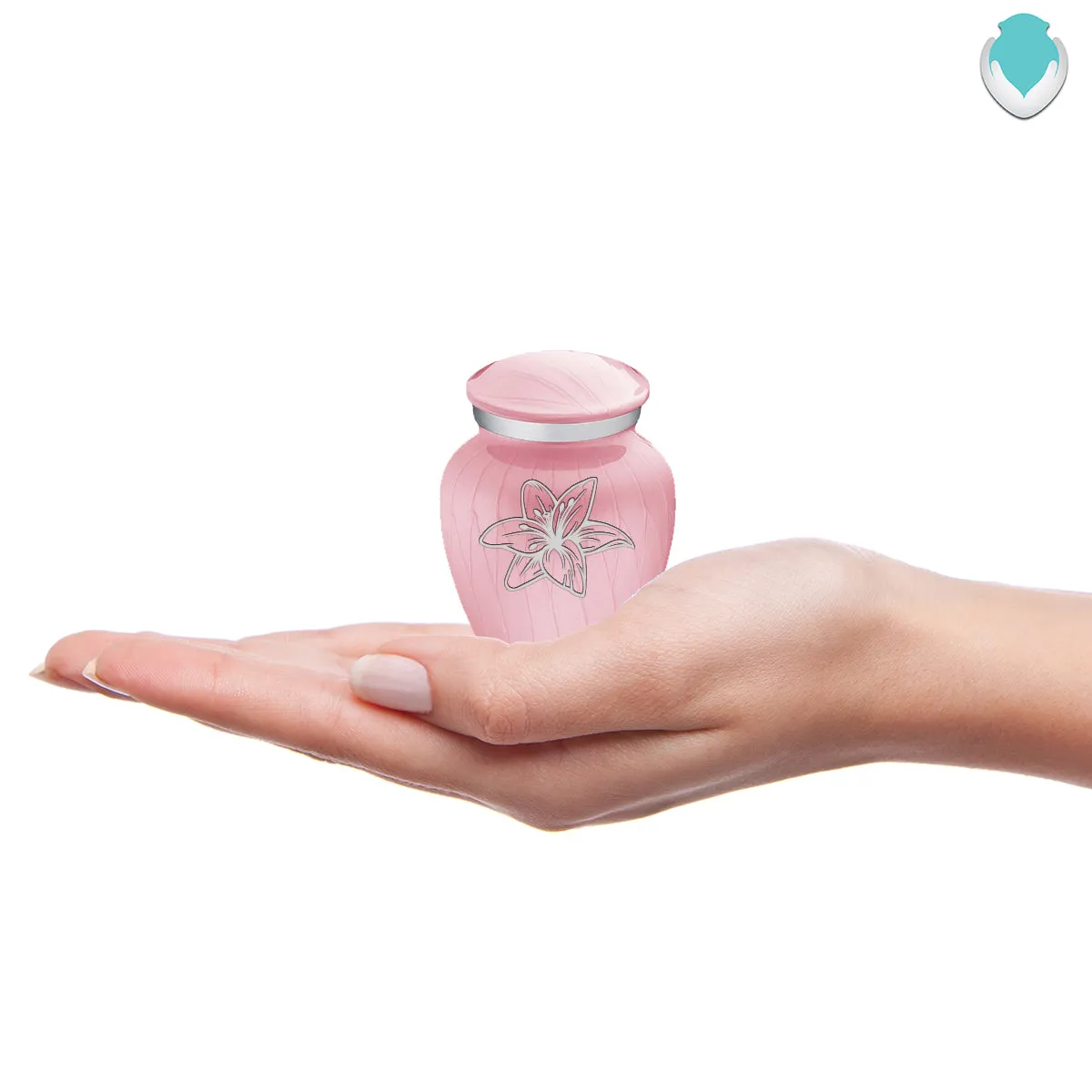 Keepsake Embrace Pearl Light Pink Lily Cremation Urn