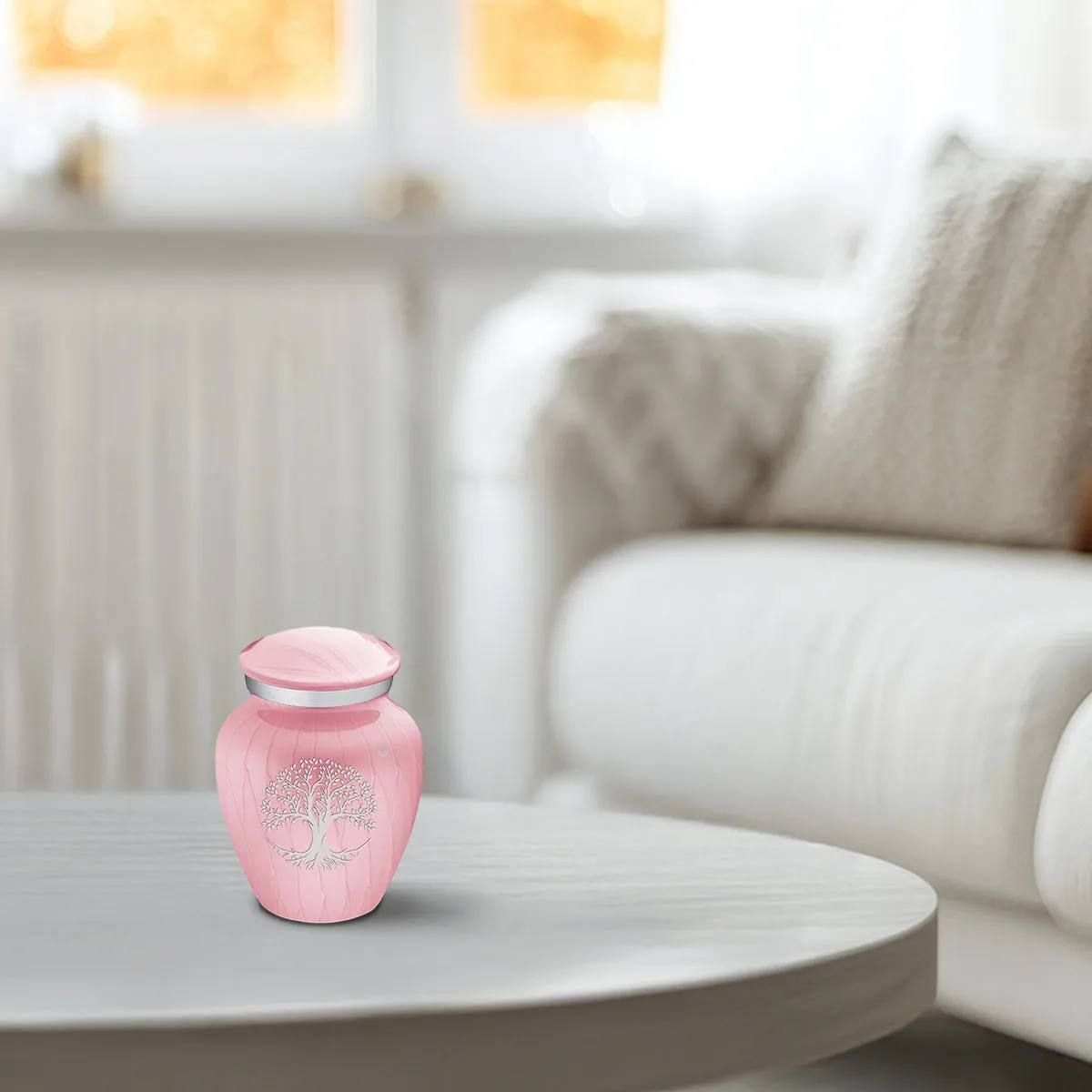 Keepsake Embrace Pearl Light Pink Tree of Life Cremation Urn