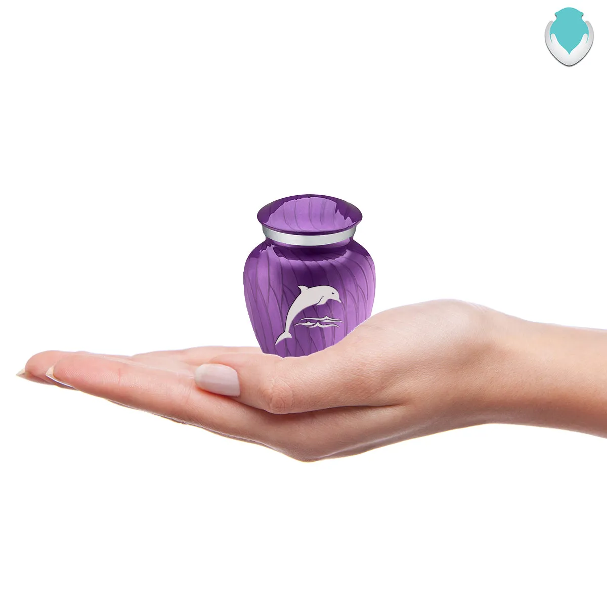 Keepsake Embrace Pearl Purple Dolphin Cremation Urn