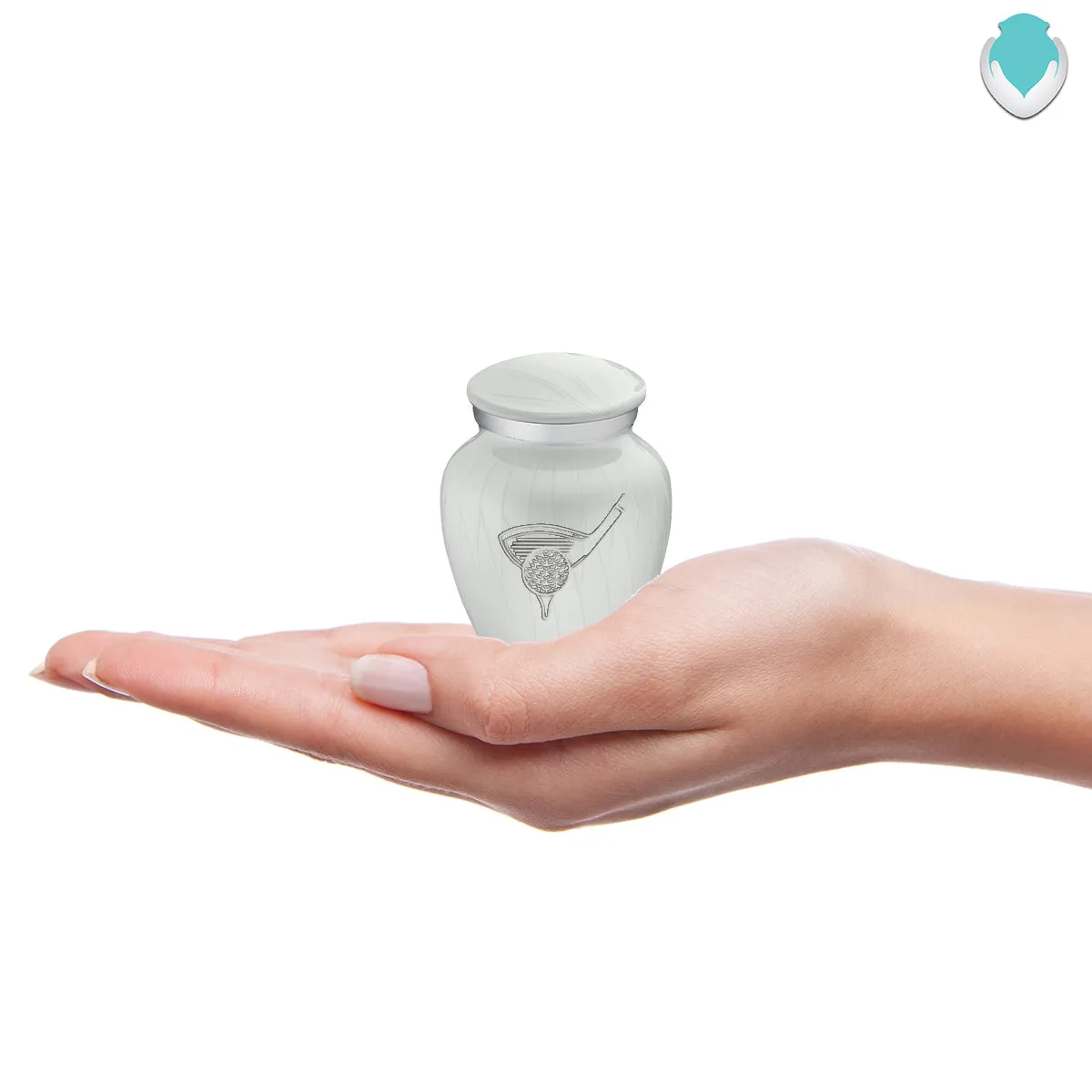 Keepsake Embrace Pearl White Golf Cremation Urn