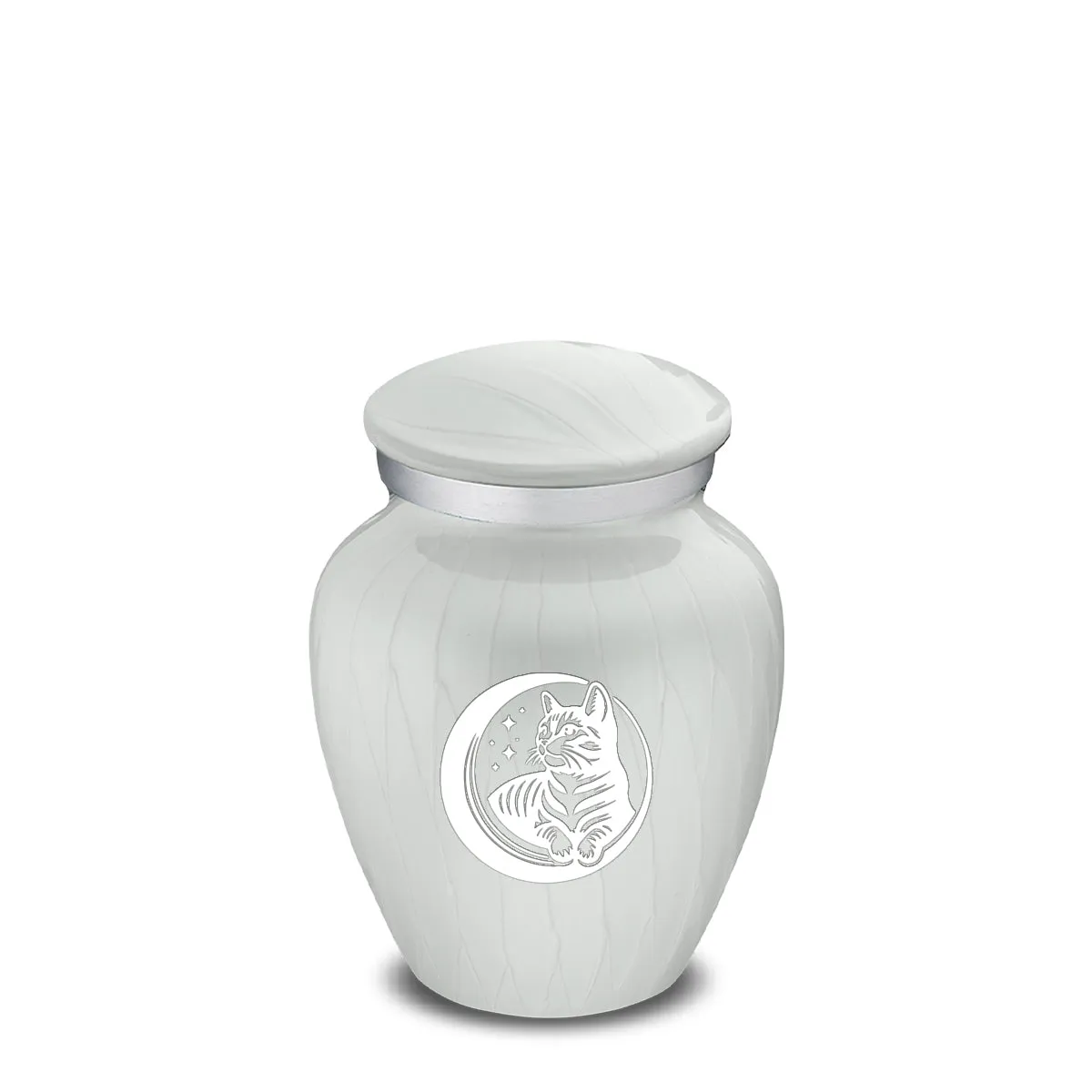 Keepsake Embrace Pearl White Pet Cute Cat Cremation Urn