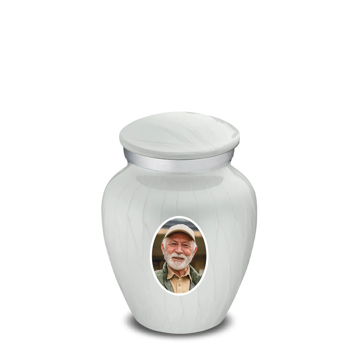 Keepsake Embrace Pearl White Portrait Cremation Urn