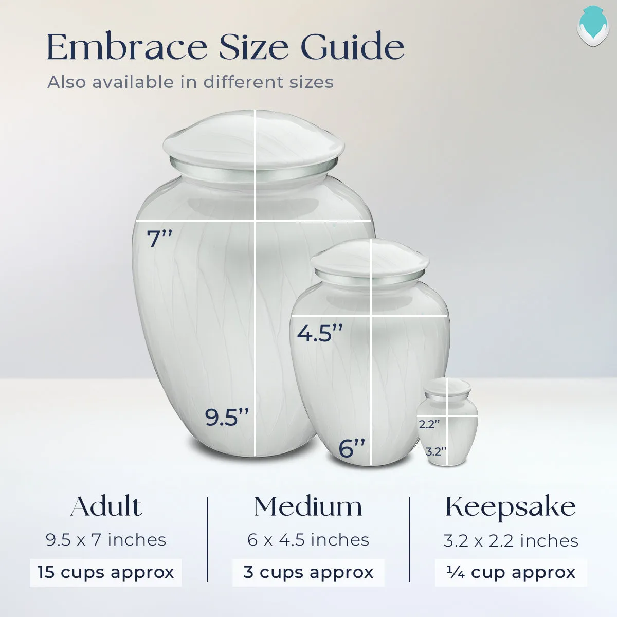 Keepsake Embrace Pearl White Portrait Cremation Urn