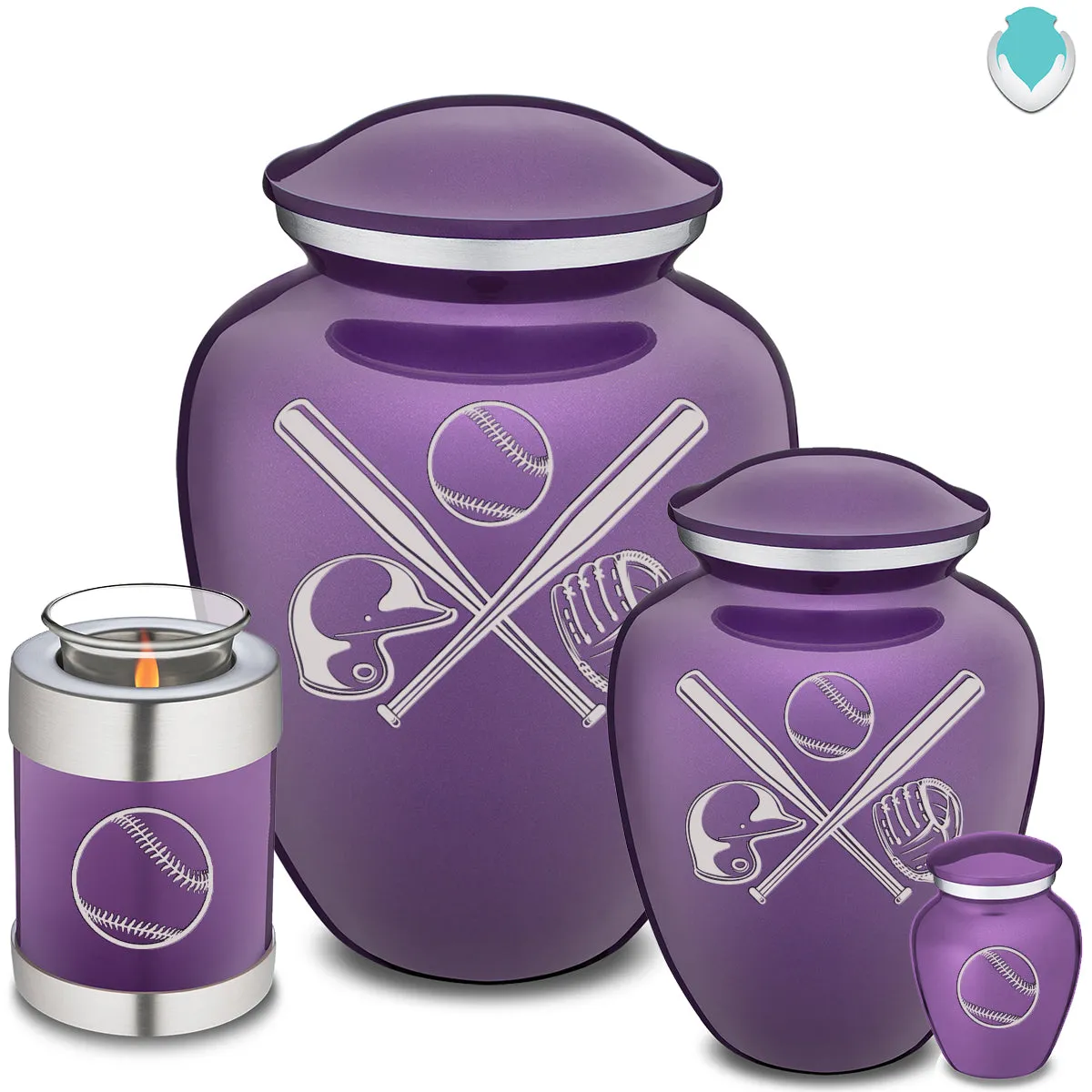 Keepsake Embrace Purple Baseball Cremation Urn