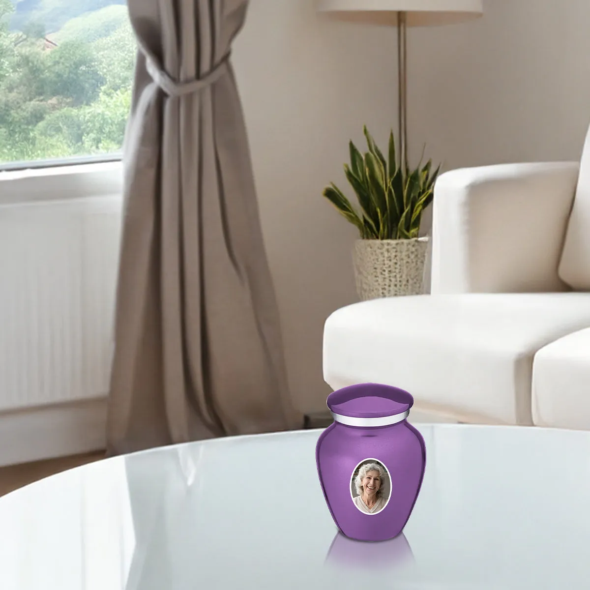 Keepsake Embrace Purple Portrait Cremation Urn