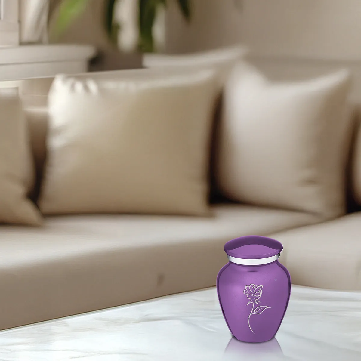 Keepsake Embrace Purple Rose Cremation Urn
