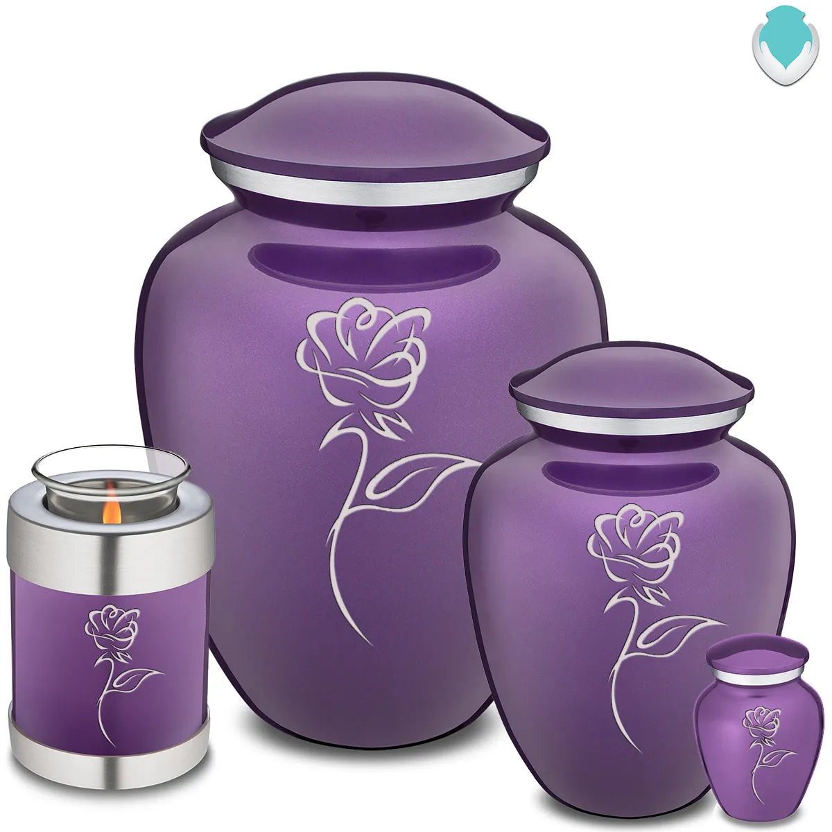 Keepsake Embrace Purple Rose Cremation Urn