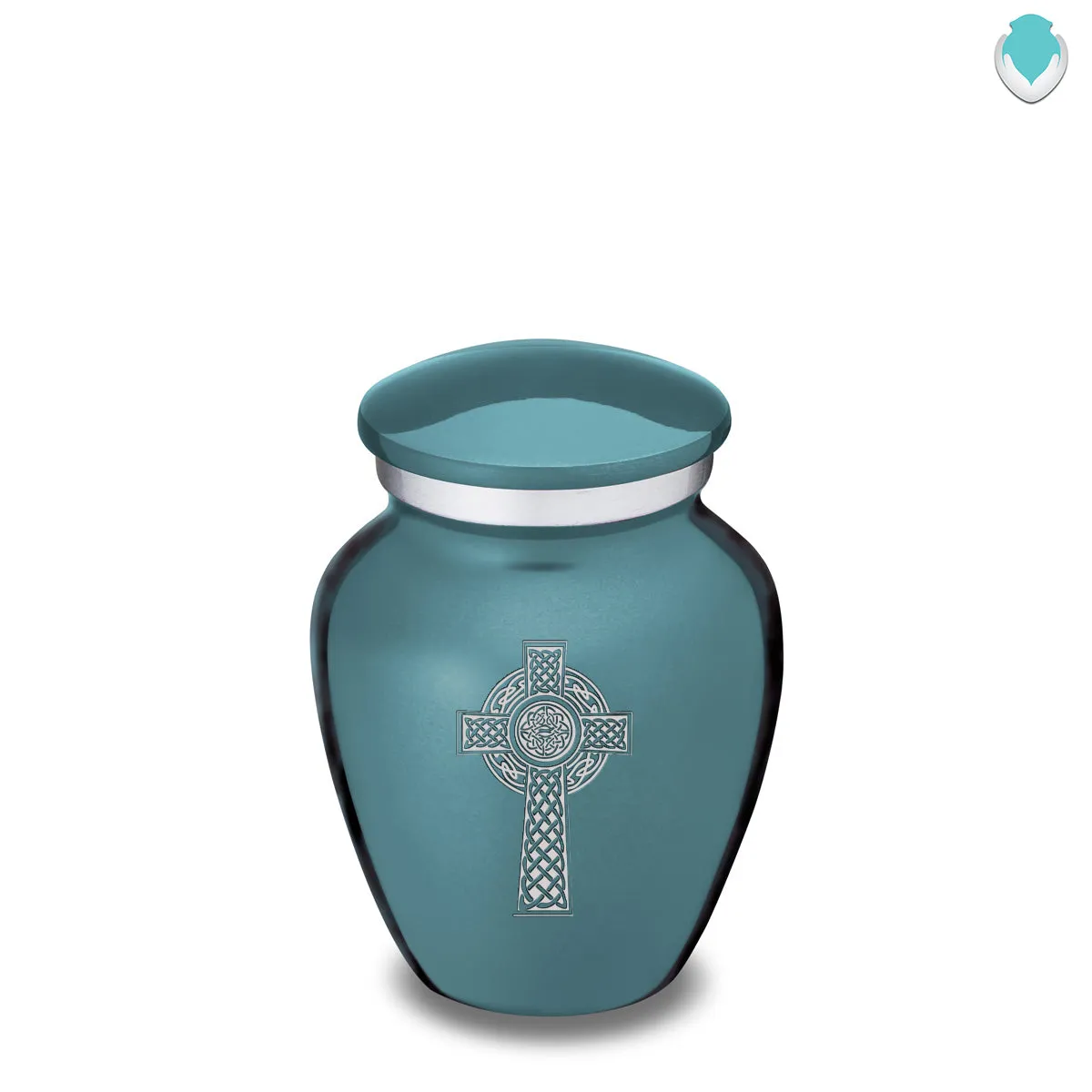 Keepsake Embrace Teal Celtic Cross Cremation Urn