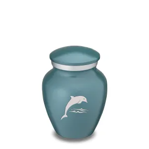 Keepsake Embrace Teal Dolphin Cremation Urn