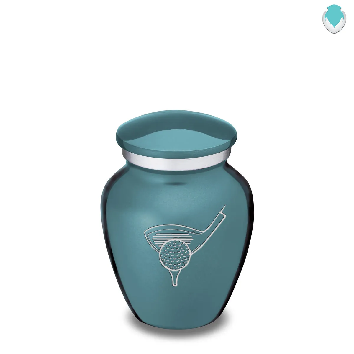 Keepsake Embrace Teal Golfer Cremation Urn