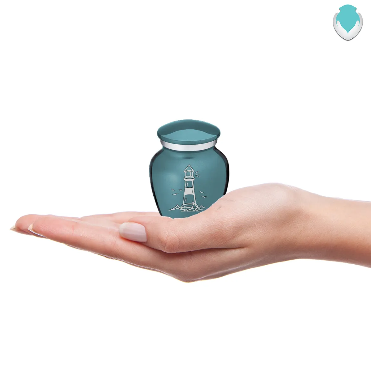 Keepsake Embrace Teal Lighthouse Cremation Urn