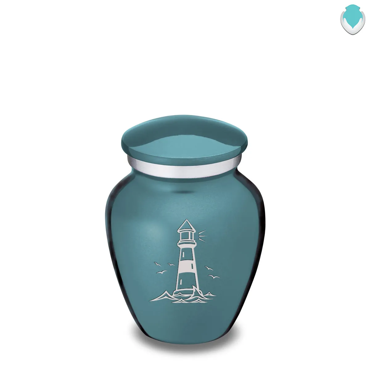Keepsake Embrace Teal Lighthouse Cremation Urn