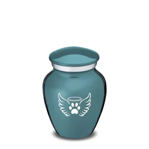 Keepsake Embrace Teal Pet Angel Wings Cremation Urn