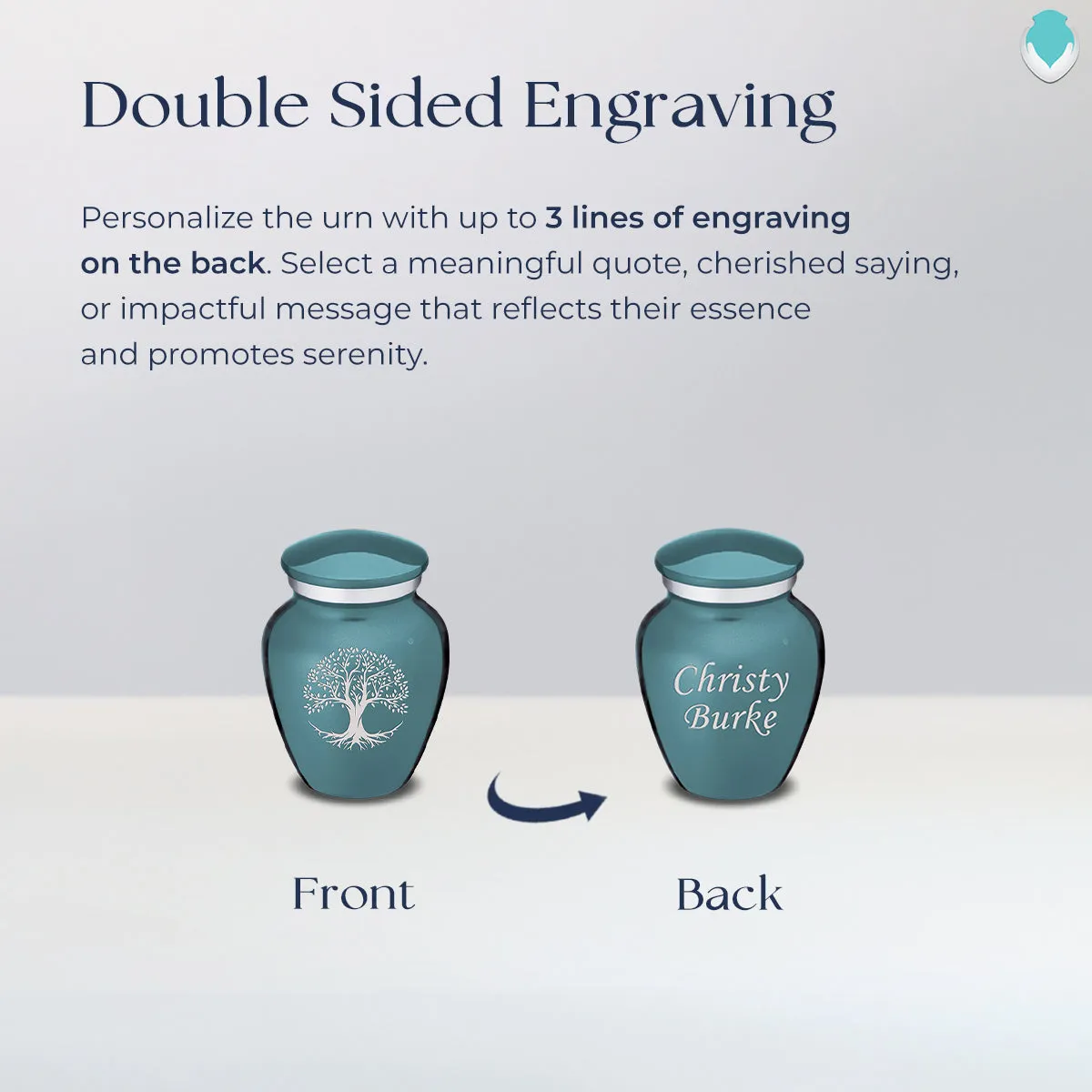 Keepsake Embrace Teal Tree of Life Cremation Urn