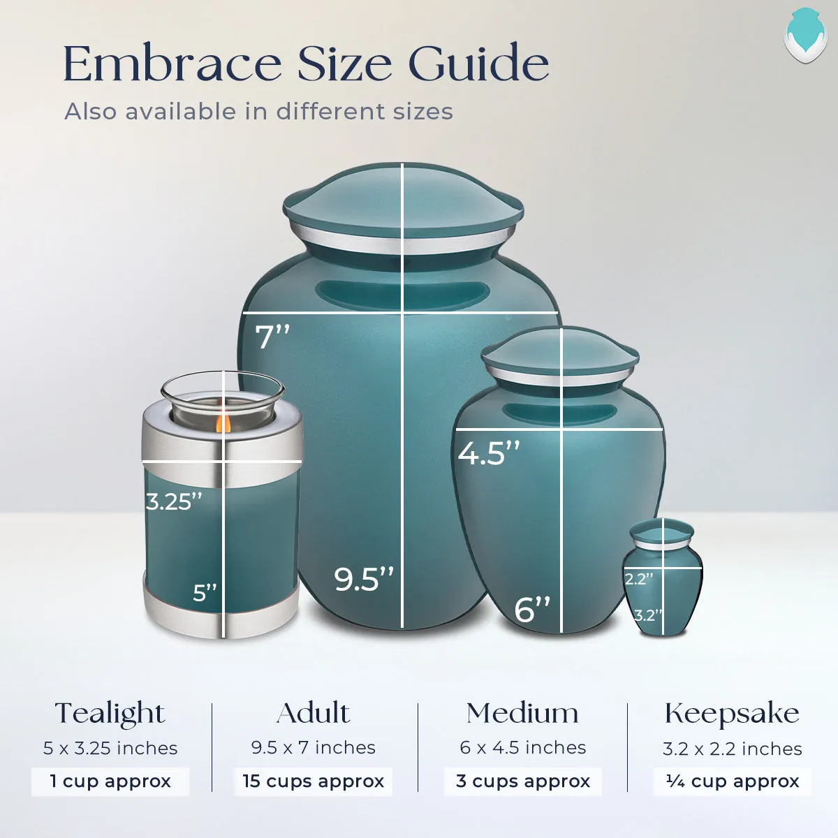 Keepsake Embrace Teal Tree of Life Cremation Urn