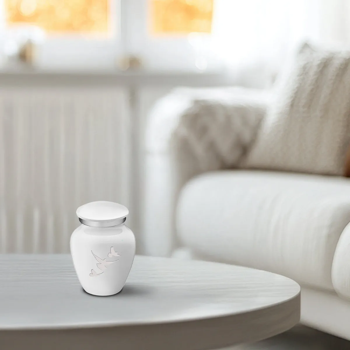 Keepsake Embrace White Doves Cremation Urn
