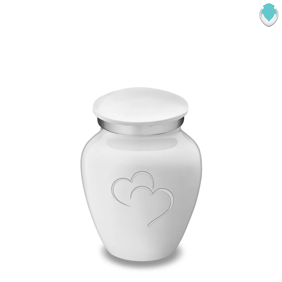 Keepsake Embrace White Hearts Cremation Urn