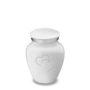 Keepsake Embrace White Hearts Cremation Urn