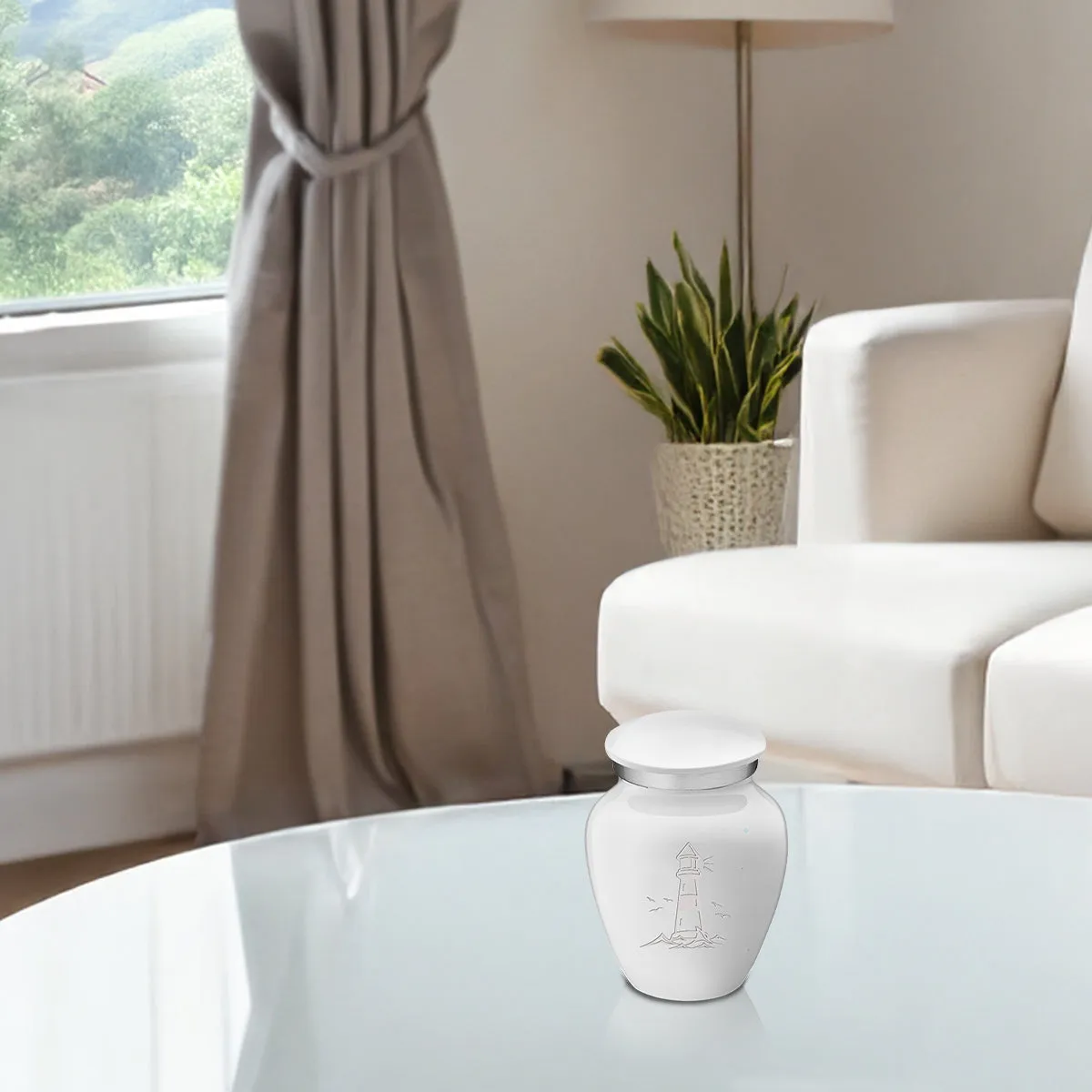 Keepsake Embrace White Lighthouse Cremation Urn