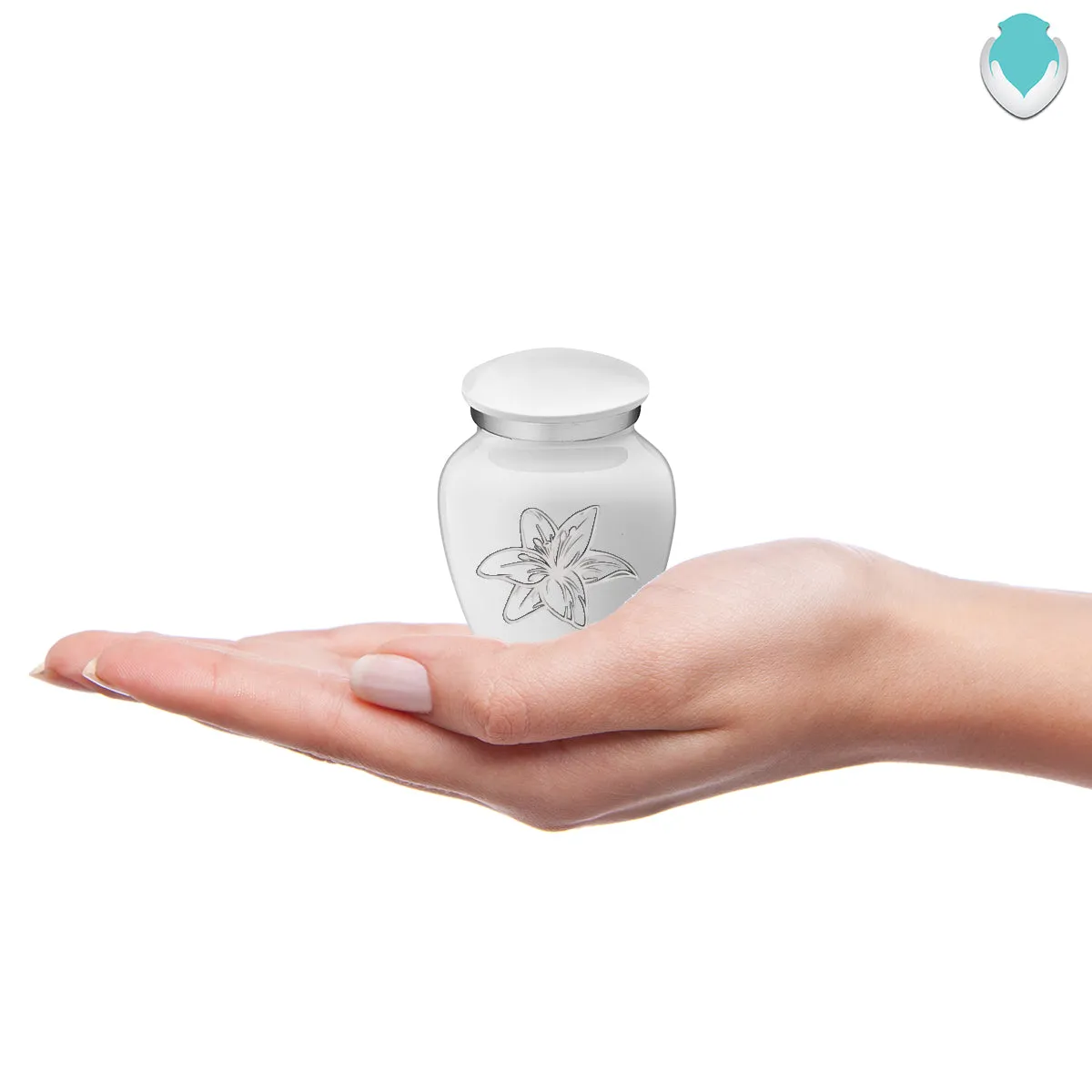 Keepsake Embrace White Lily Cremation Urn