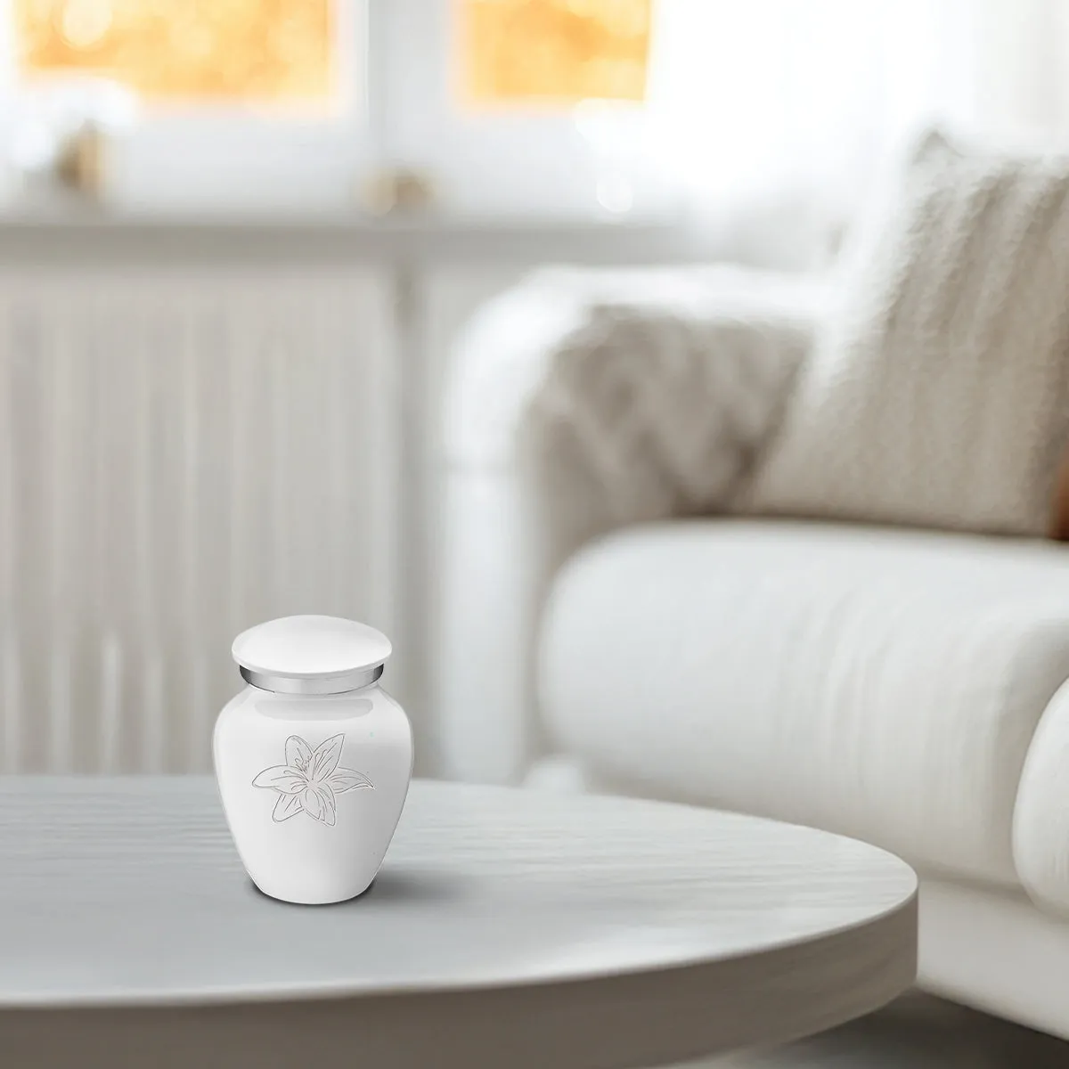 Keepsake Embrace White Lily Cremation Urn