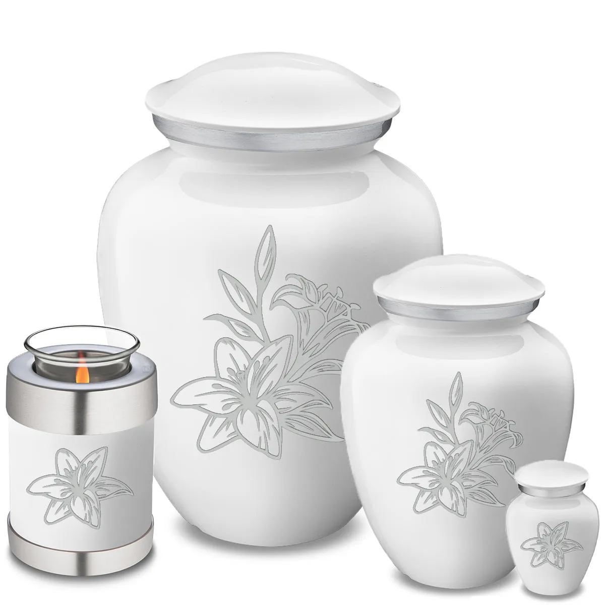 Keepsake Embrace White Lily Cremation Urn