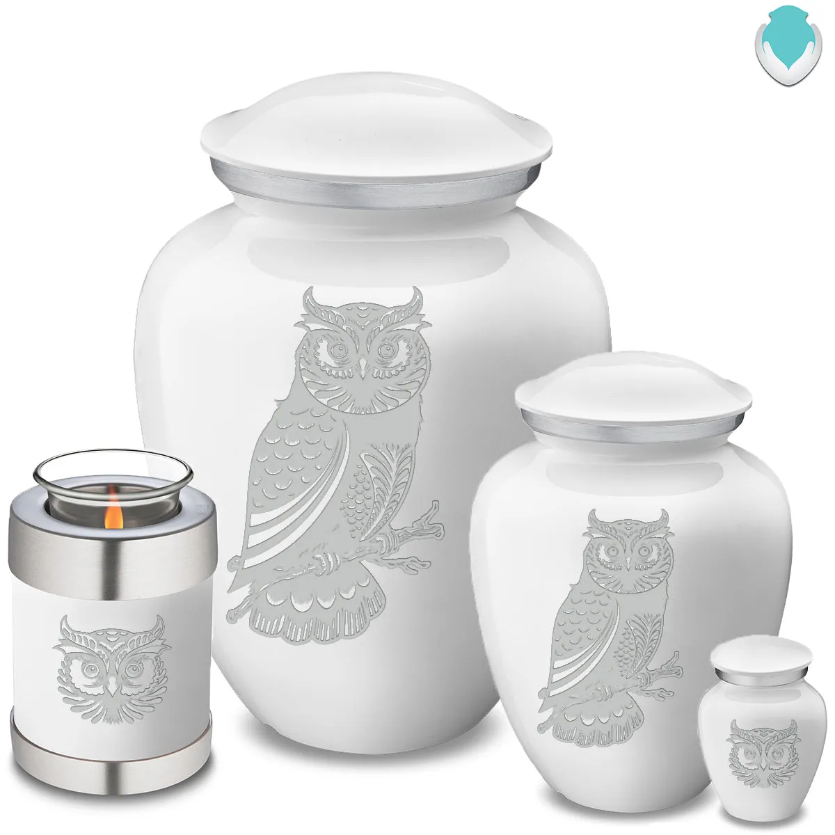 Keepsake Embrace White Owl Cremation Urn