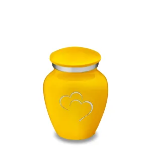 Keepsake Embrace Yellow Hearts Cremation Urn