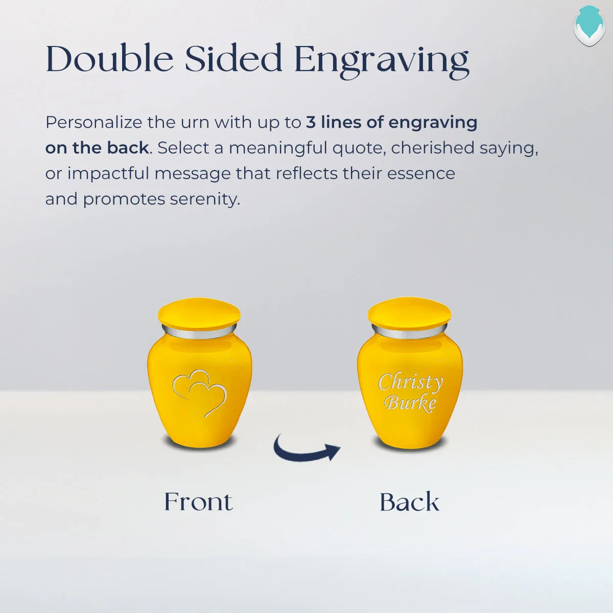 Keepsake Embrace Yellow Hearts Cremation Urn
