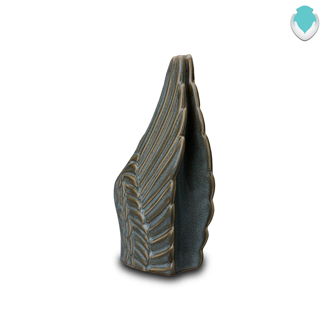 Keepsake Harmony Wings Cremation Urn for Ashes - Oily Green Melange