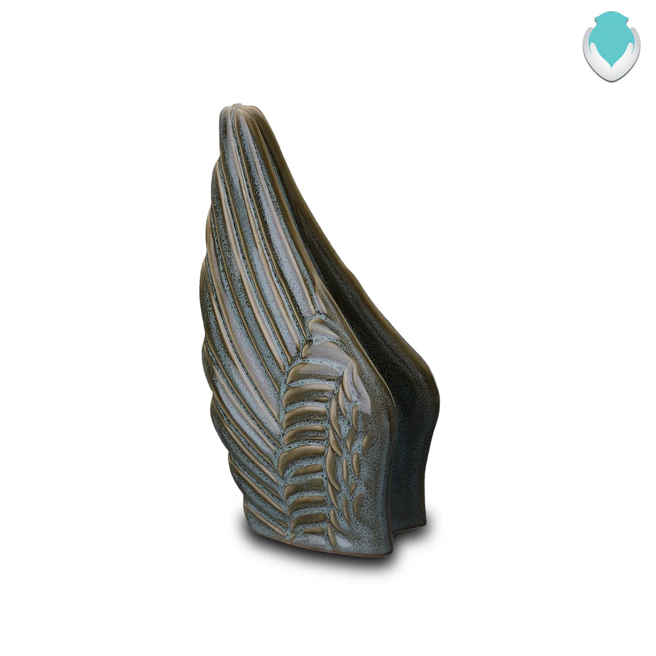 Keepsake Harmony Wings Cremation Urn for Ashes - Oily Green Melange
