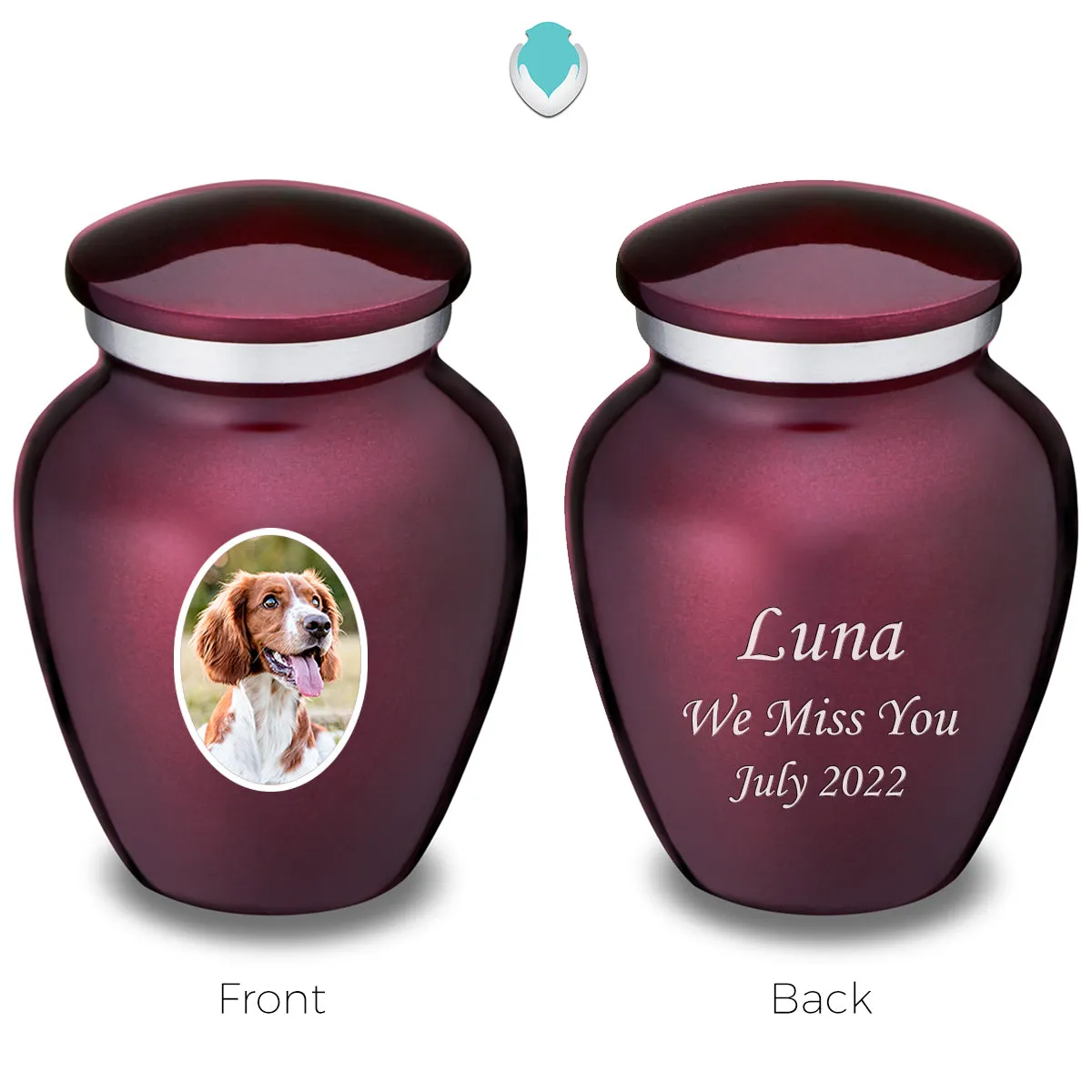 Keepsake Pet Embrace Cherry Purple Portrait Cremation Urn