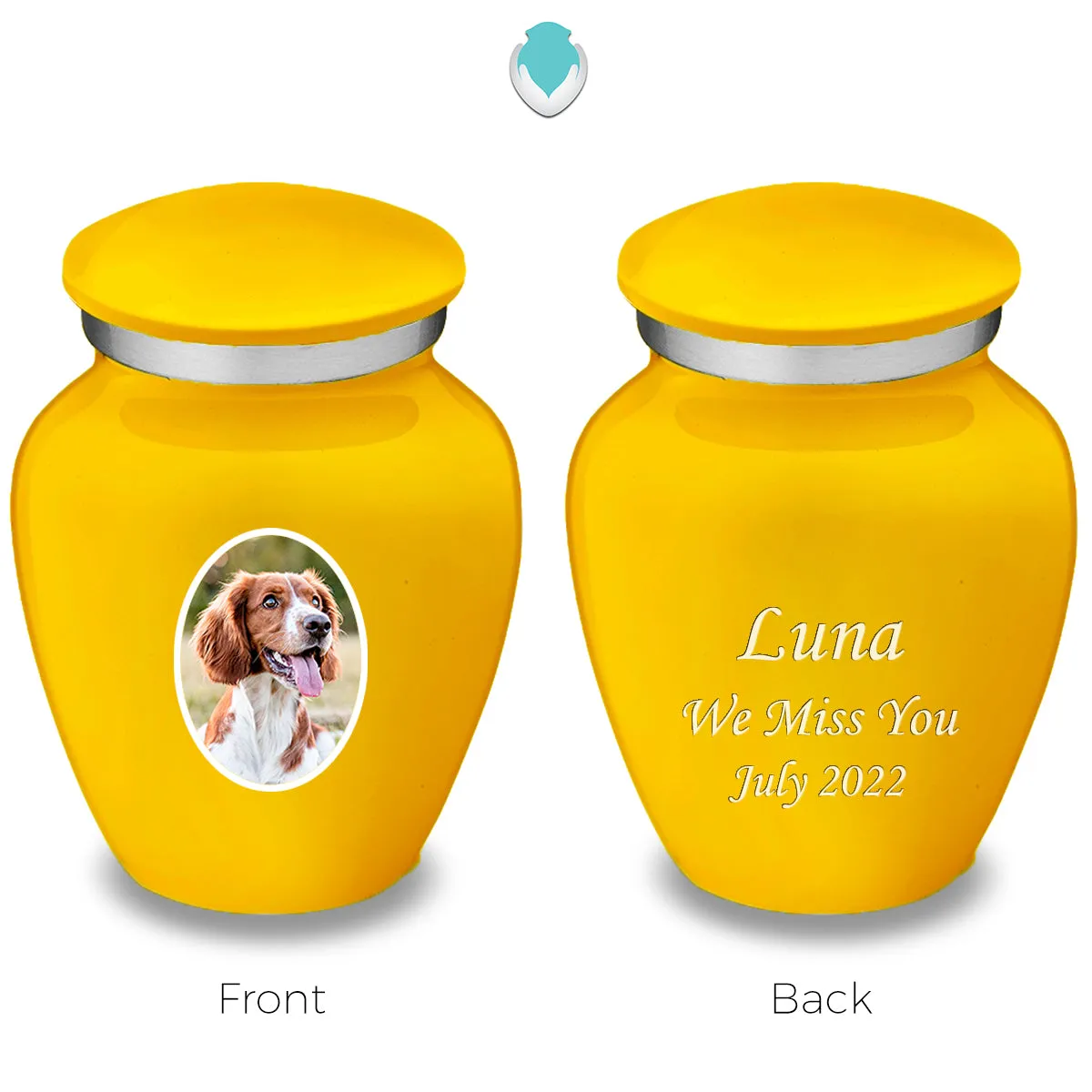 Keepsake Pet Embrace Yellow Portrait Cremation Urn